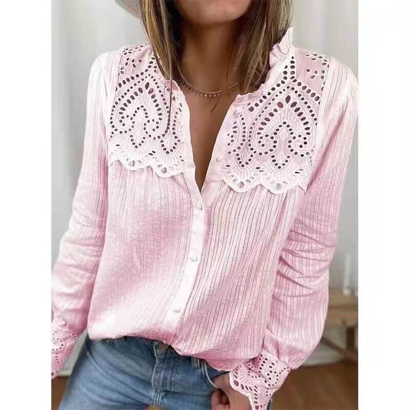 Camisa com Detalhes em Renda Lamia