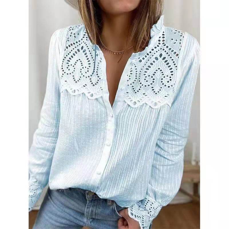Camisa com Detalhes em Renda Lamia