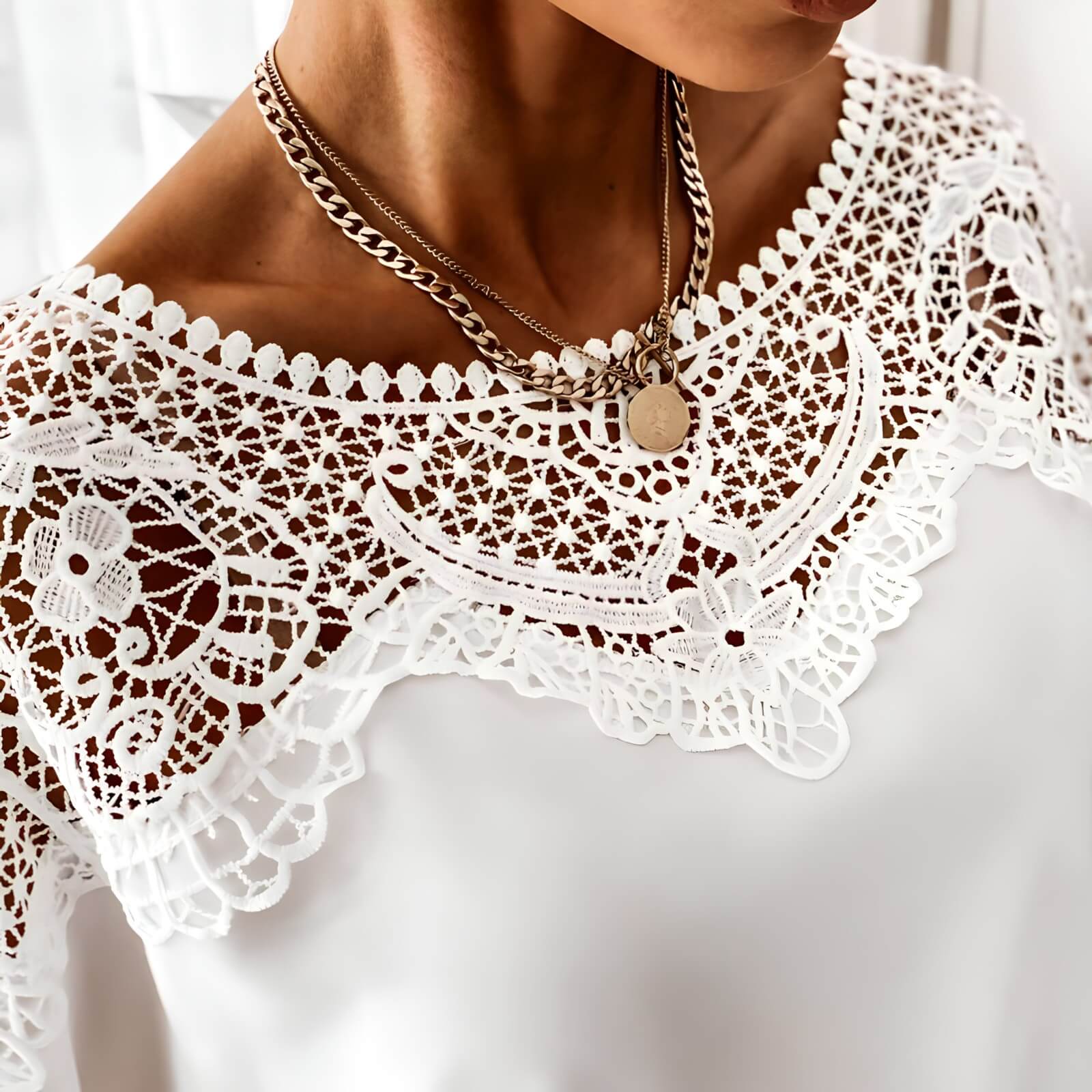 Blusa com Detalhes Crocheter