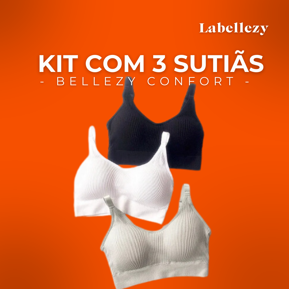 Super Kit 3 sutiãs Bellezy Confort - 100% algodão
