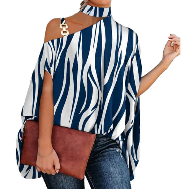Blusa Gola Alta e Ombro Aberto Blenda