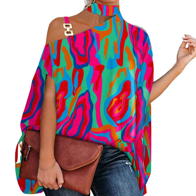 Blusa Gola Alta e Ombro Aberto Blenda