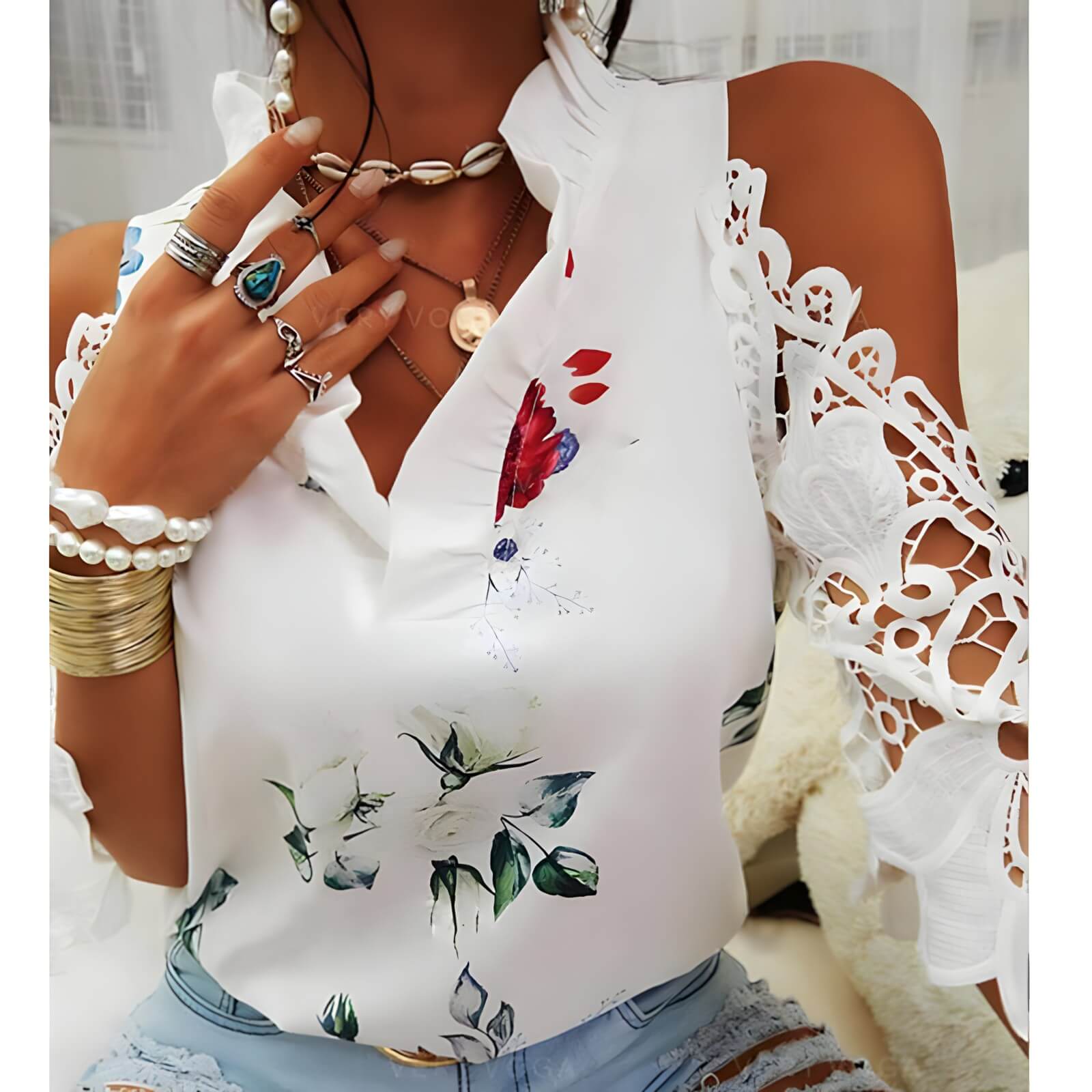 Blusa Casual Ombro Aberto Agapanto