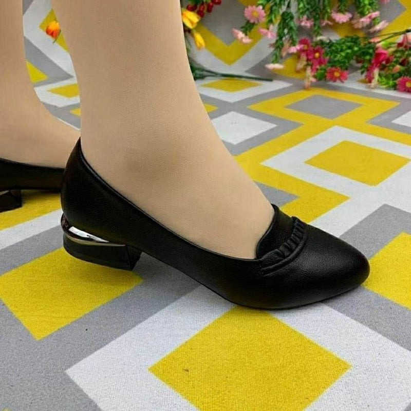 Sapato Confortável Feminino de Salto Chaussure