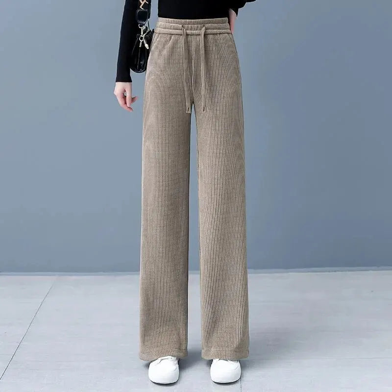 Calça Pantalona Palace™ Moletinho Suave / Camada Extra de Calor Aveludado para seu Inverno Elegante!