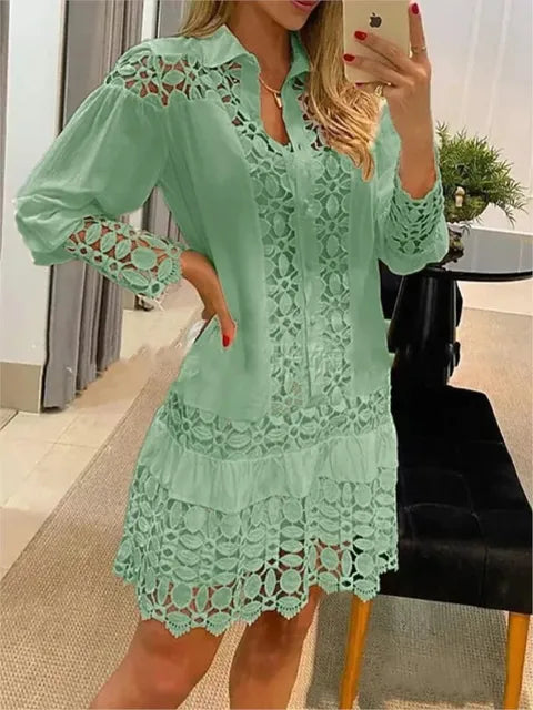 Vestido Curto de Renda Dentelle