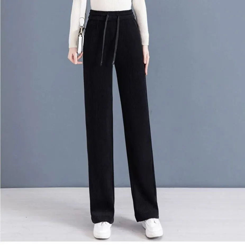 Calça Pantalona Palace™ Moletinho Suave / Camada Extra de Calor Aveludado para seu Inverno Elegante!