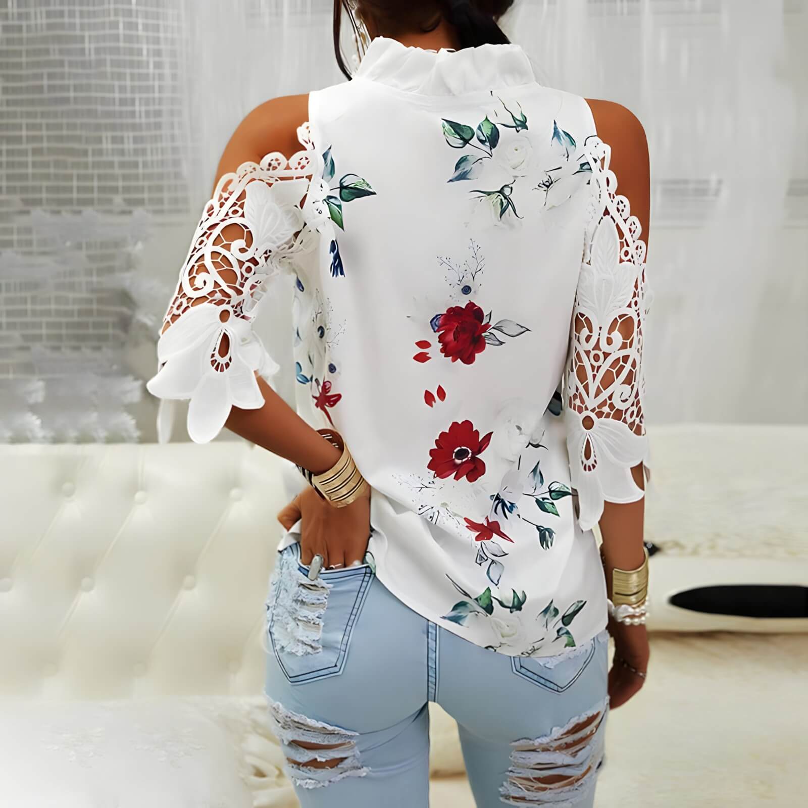 Blusa Casual Ombro Aberto Agapanto