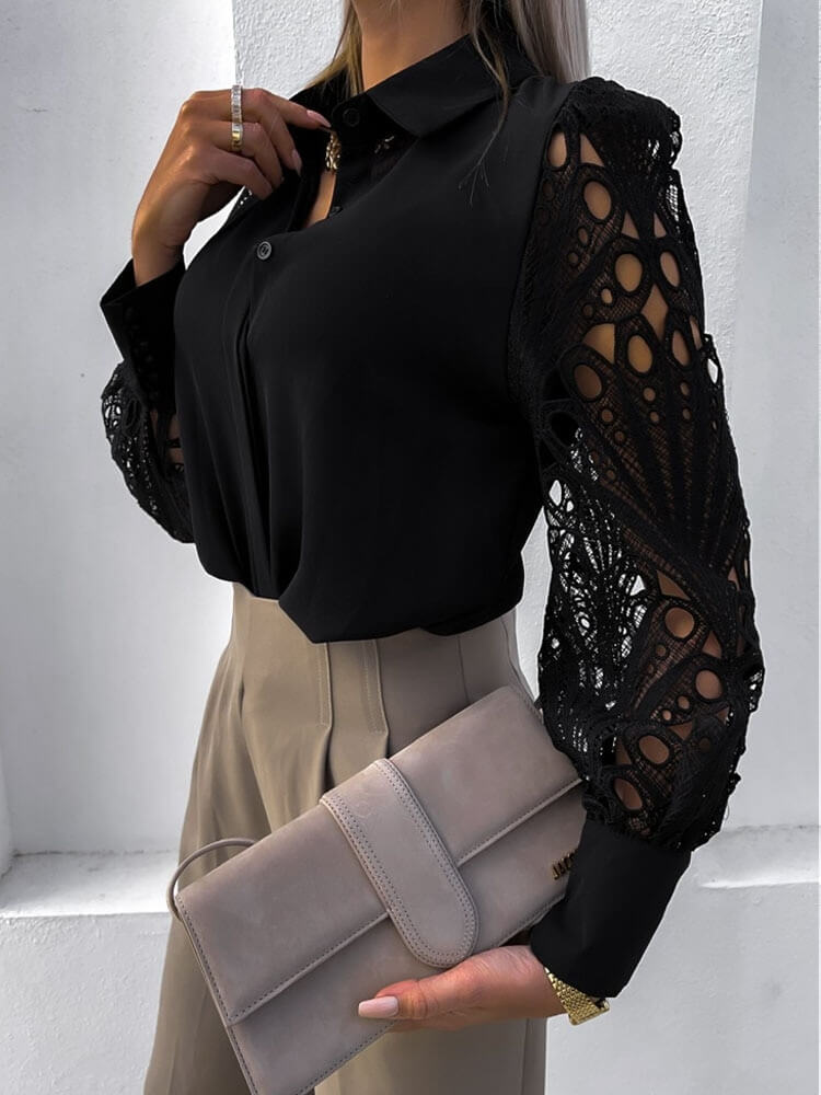 Camisa com Detalhes em Renda Albita