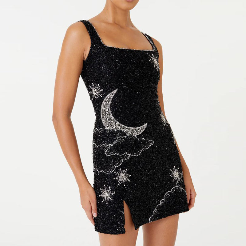 Vestido Curto Paetê Modern Pérola