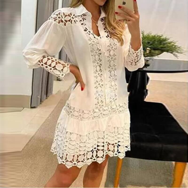 Vestido Curto de Renda Dentelle