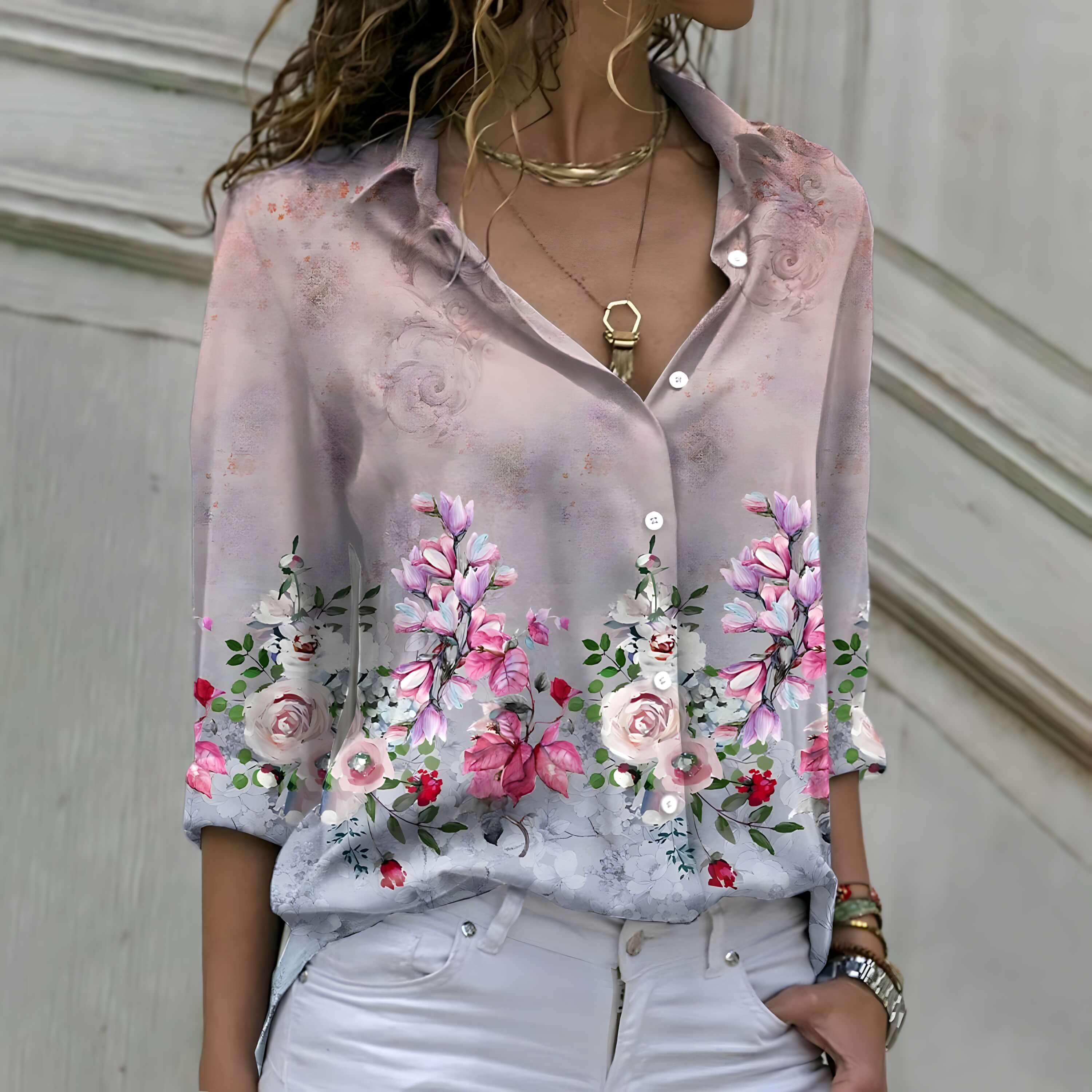 Camisa Casual de Casimira Miosótis