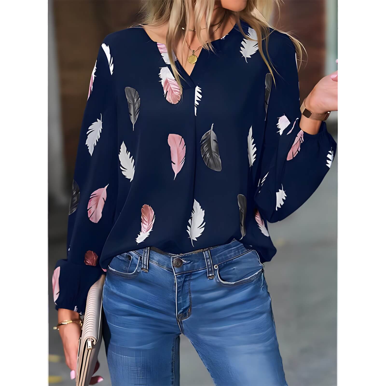 Blusa Casual de Chiffon Tulipe