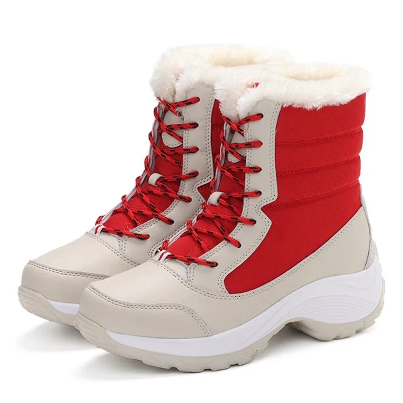 Bota Alto Conforto Peluciada com Cadarço