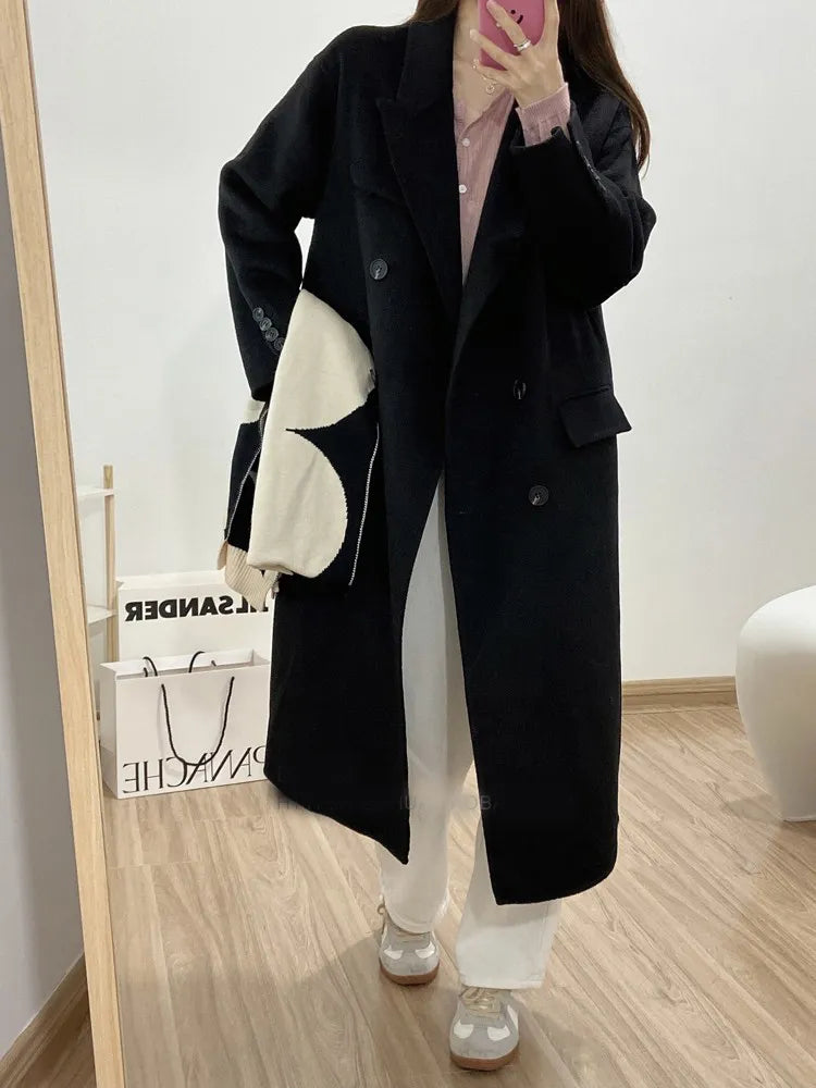 Casaco Feminino Longo de Lã Batida Hyaci