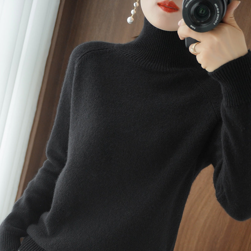 Suéter Feminino de Caxemira Gola Alta Modern Elegance
