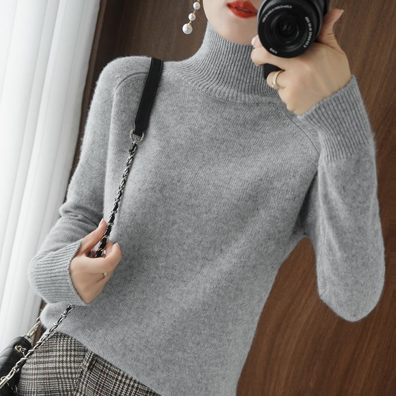 Suéter Feminino de Caxemira Gola Alta Modern Elegance