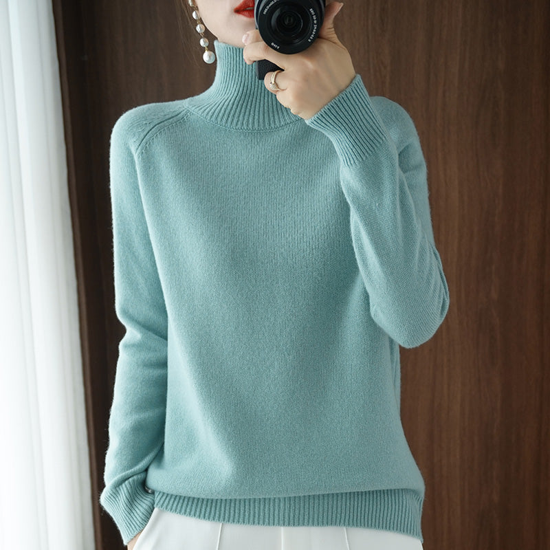 Suéter Feminino de Caxemira Gola Alta Modern Elegance