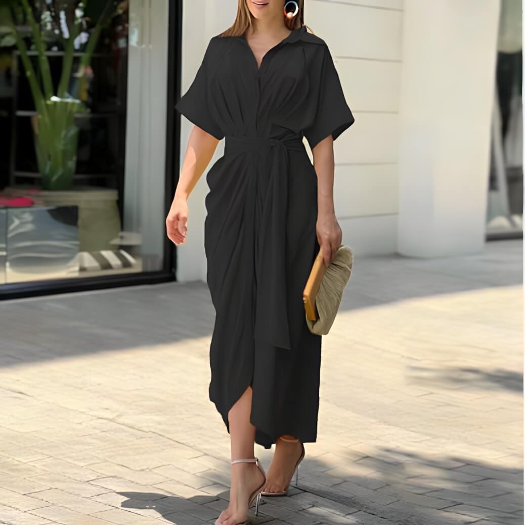 Vestido Mídi com Abotoamento Moderne