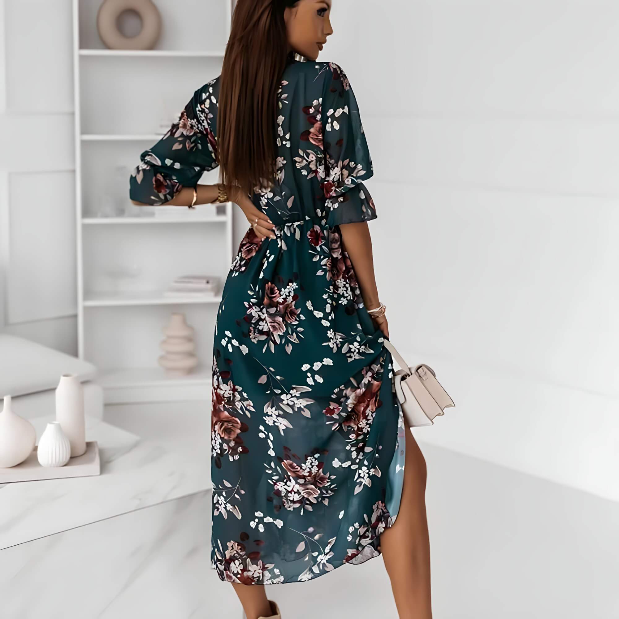 Vestido Mídi de Chiffon Aurore