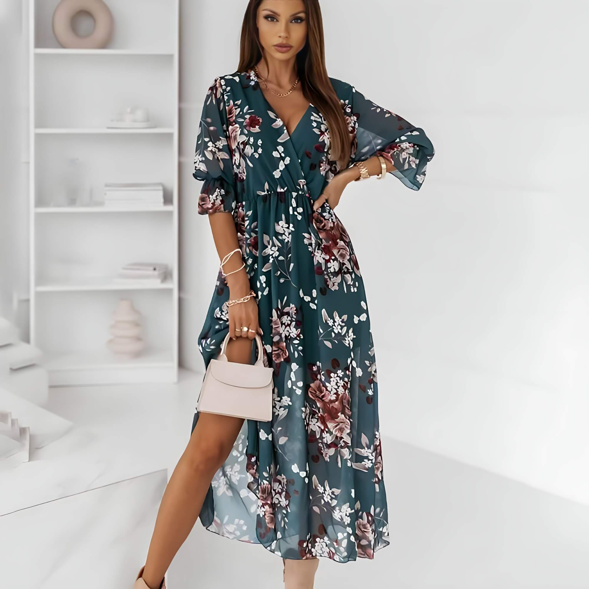 Vestido Mídi de Chiffon Aurore